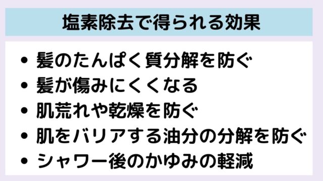 塩素除去で得られる効果