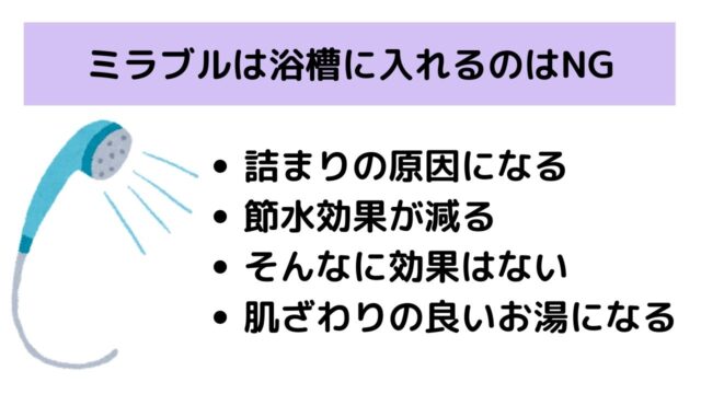 ミラブルは浴槽にいれないで